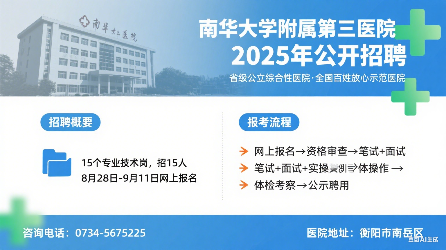南华大学附属第三医院 2025 年公开招聘公告